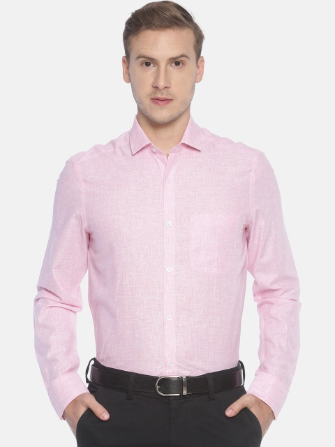 

CAVALLO by Linen Club Men Pink Regular Fit Solid Formal Shirt