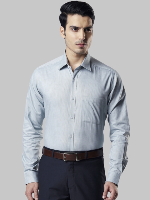 

Raymond Men Teal Green Slim Fit Self Design Formal Shirt