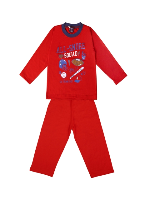 

SWEET ANGEL Boys Red Printed Night Suit