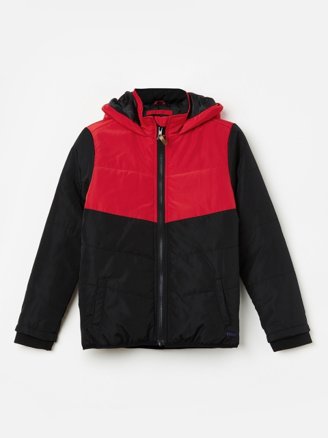 

Fame Forever by Lifestyle Boys Red & Black Colourblocked Bomber