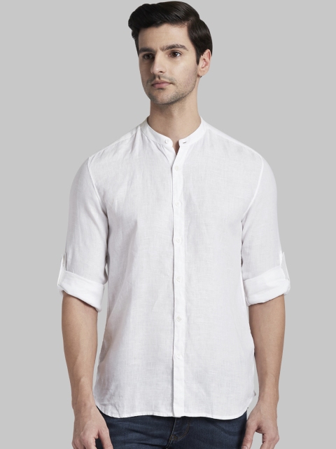 

Parx Men White Slim Fit Solid Casual Shirt