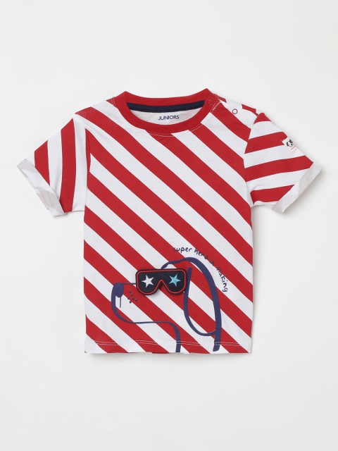 

Juniors by Lifestyle Boys Red Striped Round Neck T-shirt