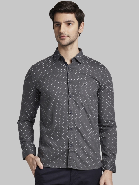 

Parx Men Grey Slim Fit Printed Casual Shirt