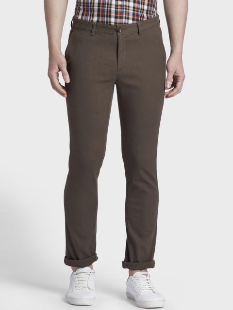 

ColorPlus Men Brown Regular Fit Solid Regular Trousers
