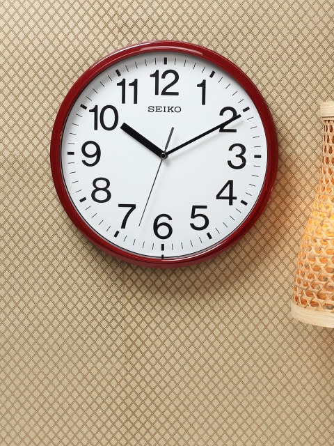 

SEIKO White Round Solid Analogue Wall Clock QXA756R 30.5 x 30.5