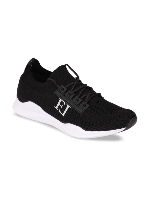 

Franco Leone Men Black Canvas Running Shoes
