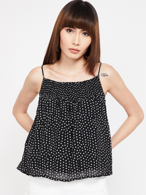 

Ginger by Lifestyle Women Black Printed A-Line Top