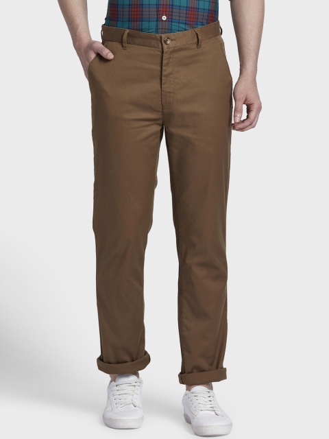 

ColorPlus Men Brown Tapered Fit Solid Regular Trousers