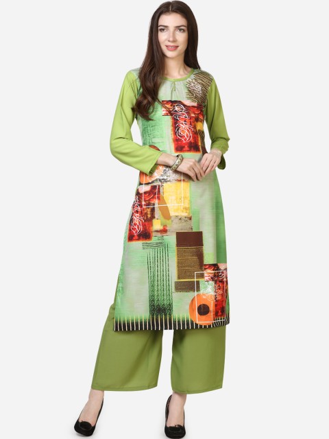 

Florence Women Green & Red Printed Kurta with Palazzos