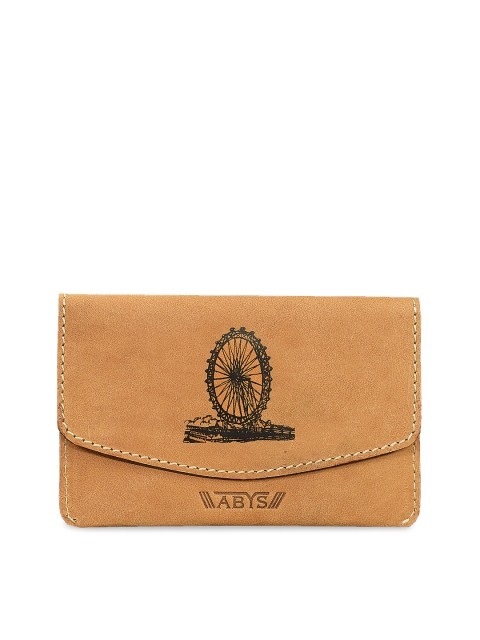 

ABYS Unisex Tan Brown Printed Leather Passport Holder