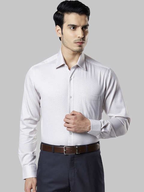 

Raymond Men White Regular Fit Printed Formal Shirt