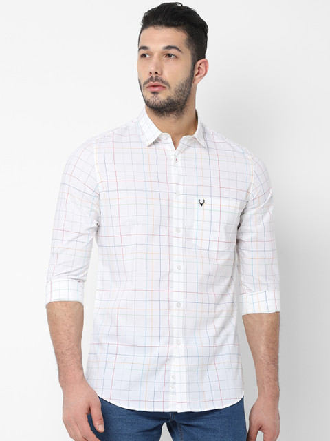 

Allen Solly Men White & Red Slim Fit Checked Casual Shirt