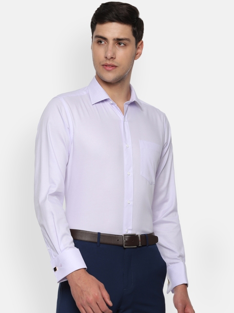 

Van Heusen Men Lavender Regular Fit Self Design Formal Shirt