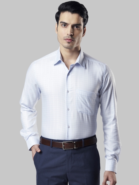 

Raymond Men Blue Regular Fit Checked Formal Shirt