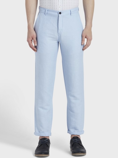 

ColorPlus Men Blue Tapered Fit Solid Regular Trousers