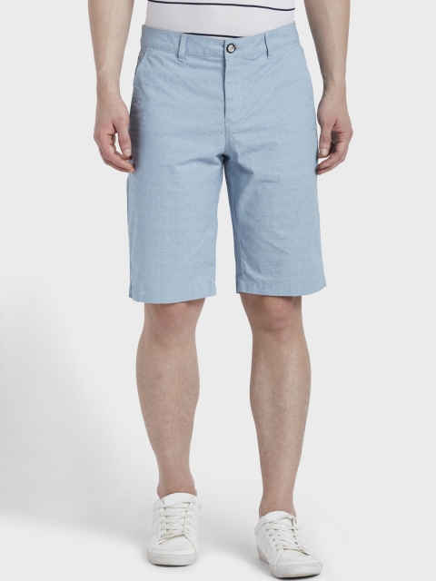 

ColorPlus Men Blue Checked Regular Fit Regular Shorts