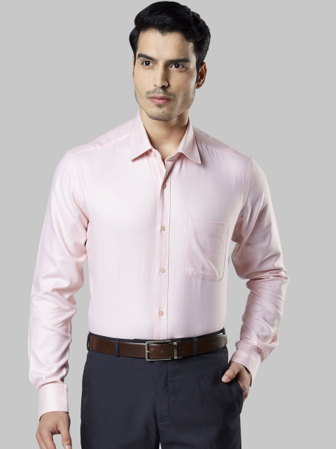 

Raymond Men Orange Regular Fit Self Design Formal Shirt