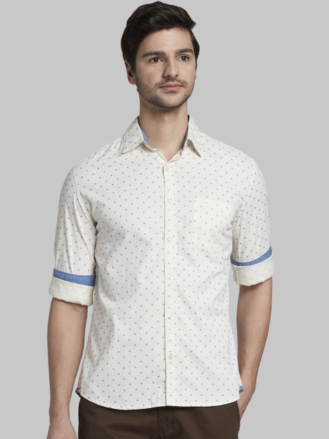 

Parx Men Yellow & Blue Slim Fit Printed Casual Shirt