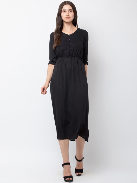 

DODO & MOA Women Black Solid Blouson Dress
