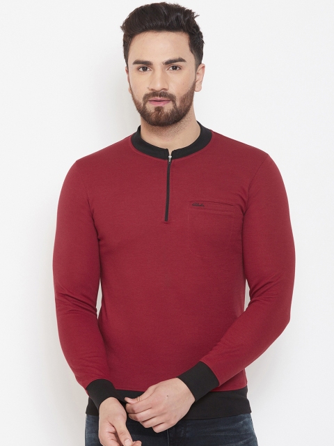 

Adobe Men Maroon Solid Sweatshirt