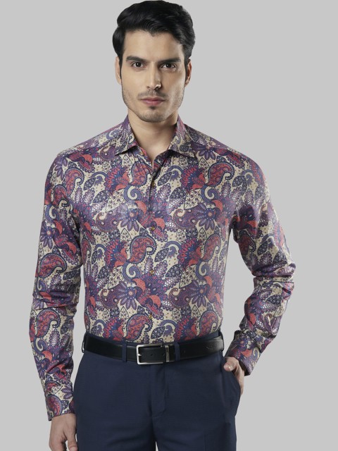 

Raymond Men Violet & Pink Regular Fit Printed Party Shirt