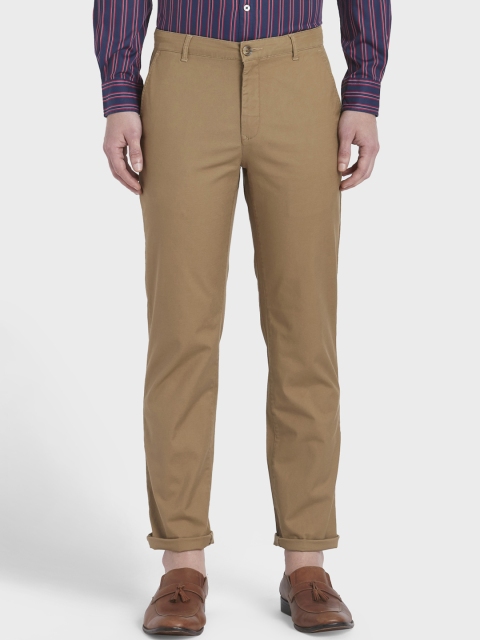 

ColorPlus Men Brown Tapered Fit Solid Regular Trousers