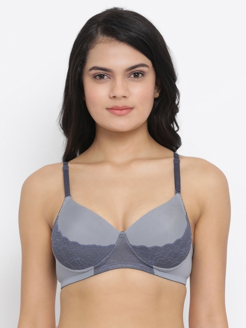 

Clovia Grey Solid Non-Wired Lightly Padded Everyday Bra BR1747P0532B