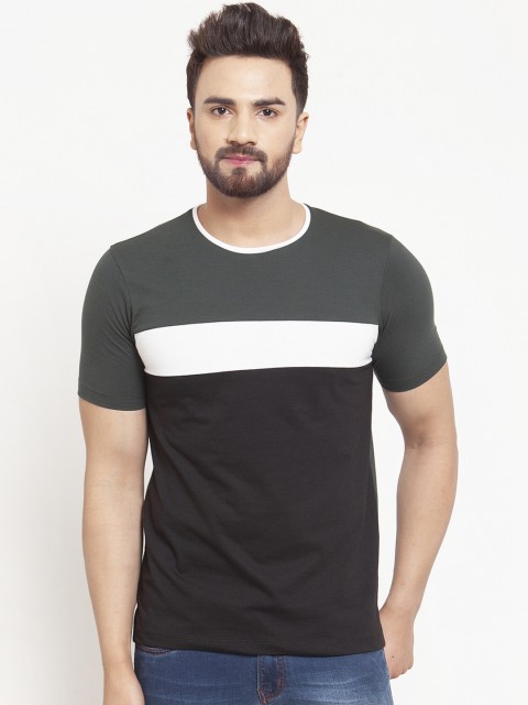 

Kalt Men Black & Grey Colourblocked Round Neck T-shirt
