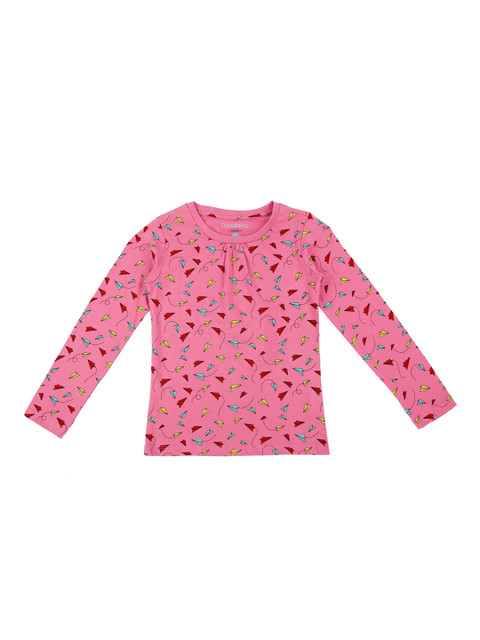 

Pantaloons Junior Girls Pink Printed Round Neck T-shirt