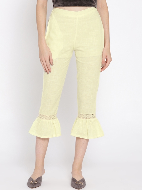 

Shakumbhari Women Cream-Coloured Regular Fit Self Design Culottes