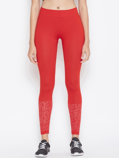 

C9 AIRWEAR Women Red Patterned Ankle-Length Tights
