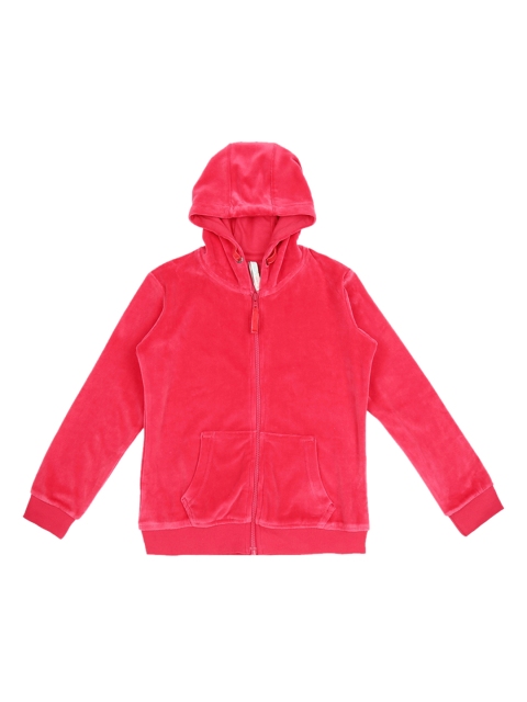 

Pantaloons Junior Girls Pink Solid Hooded Sweatshirt