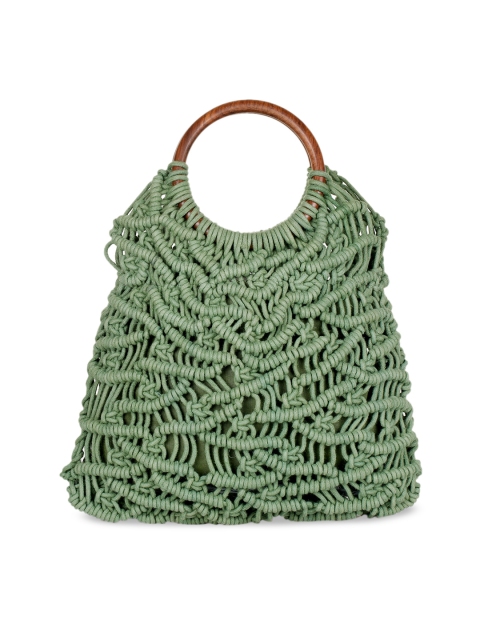 

ALII AND ALIIZEY Green Self Design Handheld Bag