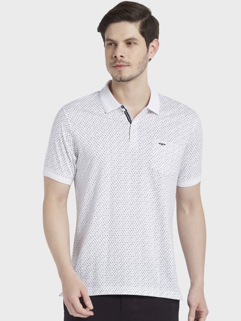 

ColorPlus Men White Printed Polo Collar T-shirt