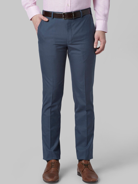 

Park Avenue Men Blue Slim Fit Solid Formal Trousers