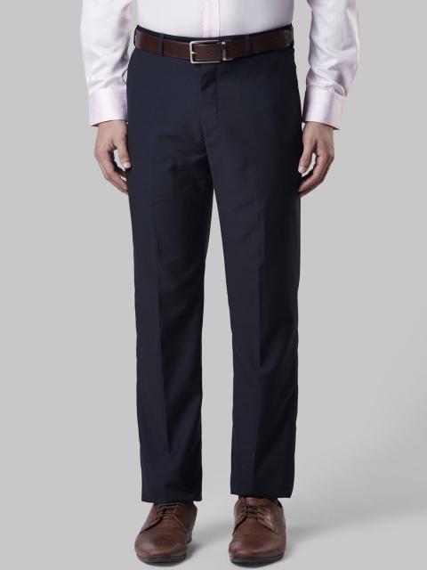

Raymond Men Blue Regular Fit Solid Formal Trousers