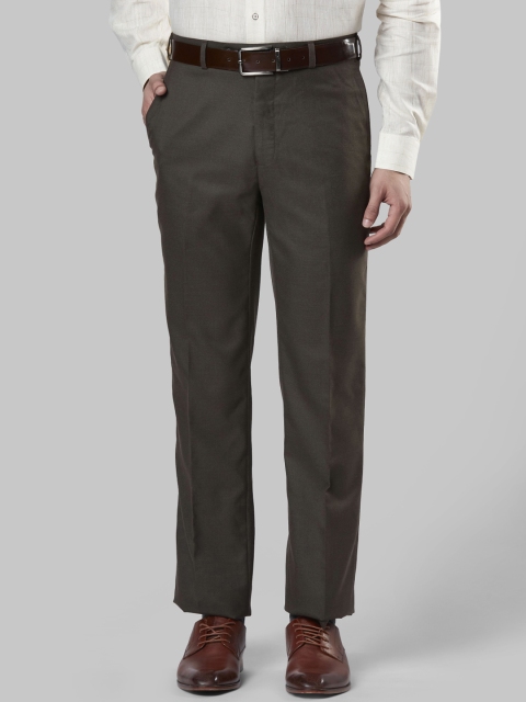 

Raymond Men Brown Regular Fit Solid Formal Trousers