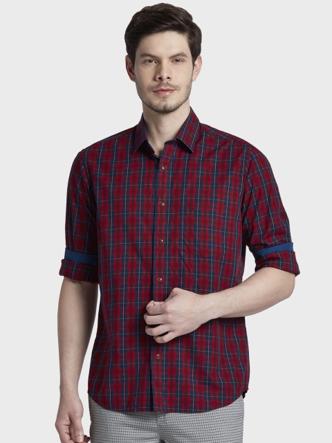 

ColorPlus Men Red & Blue Tailored Fit Checked Casual Shirt