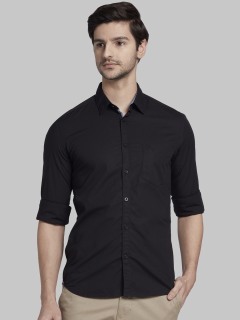 

Parx Men Black Slim Fit Solid Casual Shirt