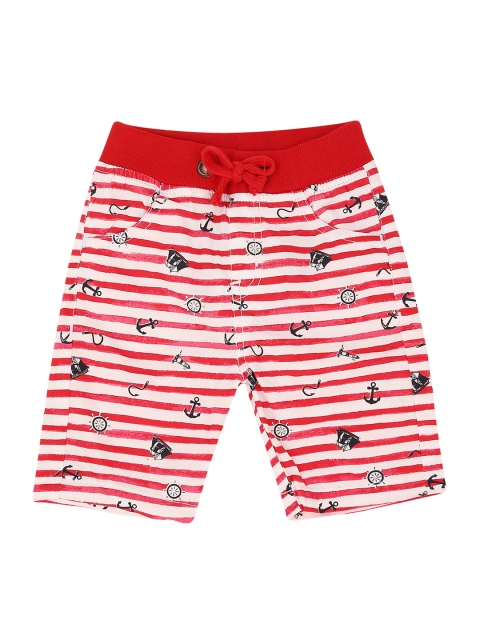 

Chirpie Pie by Pantaloons Boys Red Striped Regular Fit Regular Shorts