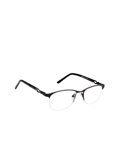 

Cardon Unisex Black Solid Half Rim Oval Frames EWCD2069