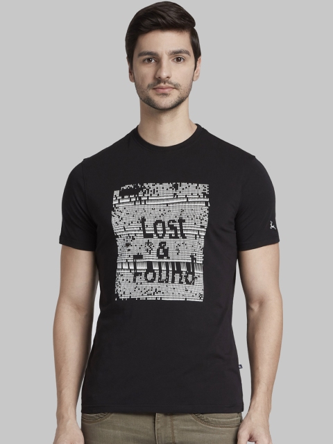 

Parx Men Black Printed Round Neck T-shirt