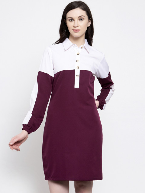

Karmic Vision Women Purple Colourblocked T-shirt Dress