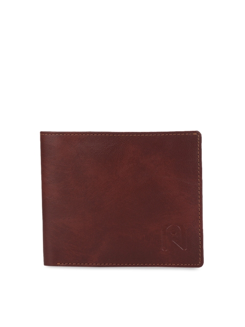 

Indiamigo Men Maroon Solid Leather Two Fold Wallet