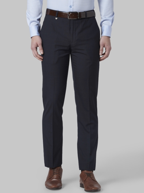 

Park Avenue Men Navy Blue Regular Fit Solid Formal Trousers