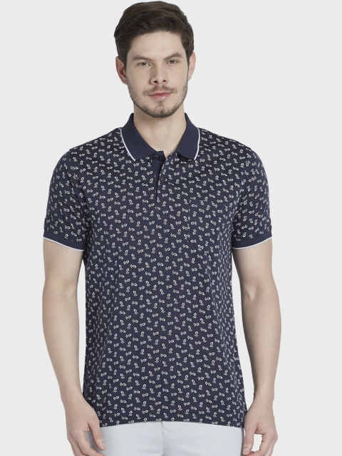 

ColorPlus Men Navy Blue Printed Polo Collar T-shirt
