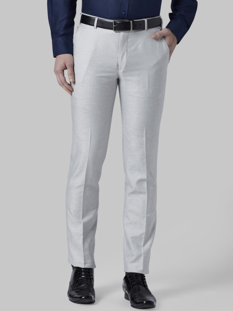 

Park Avenue Men Grey Slim Fit Solid Formal Trousers