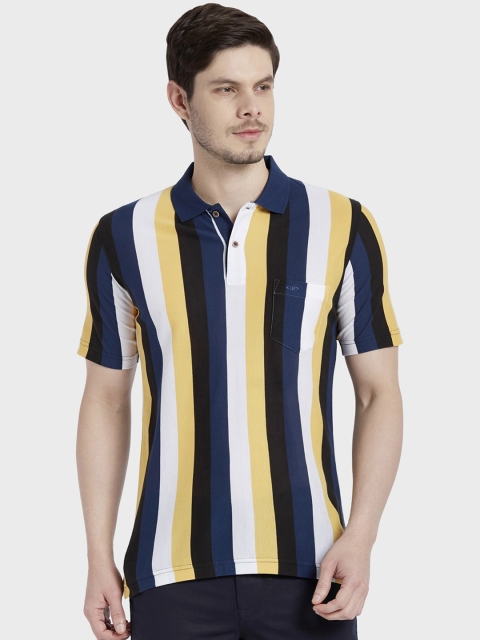 

ColorPlus Men Yellow Striped Polo Collar T-shirt