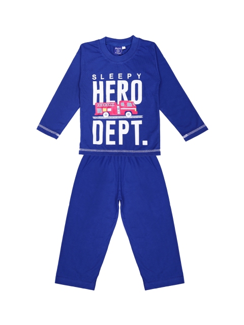 

SWEET ANGEL Boys Blue Printed Night suit