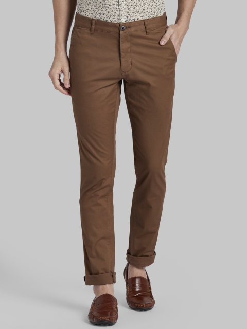 

Parx Men Brown Tapered Fit Solid Regular Trousers